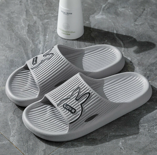 Hot style non-slip thick soft-soled slippers (grey-[rabbit]) [size 40-45] [contact customer service after placing the order to confirm the delivery size]