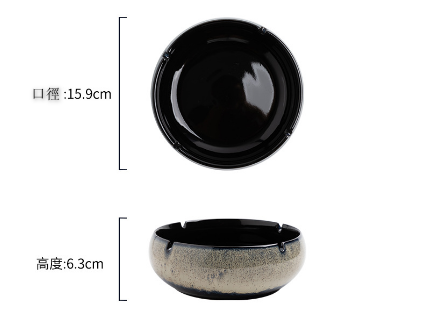 Hot push ceramic ashtray (kiln change--ashtray (large light brown))