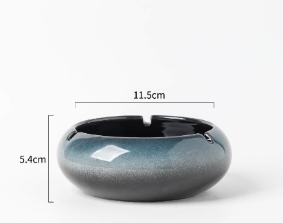 Hot push ceramic ashtray (kiln change--ashtray (large round gradient blue))
