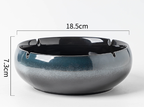 Hot push ceramic ashtray (kiln change--ashtray (extra large deep green))
