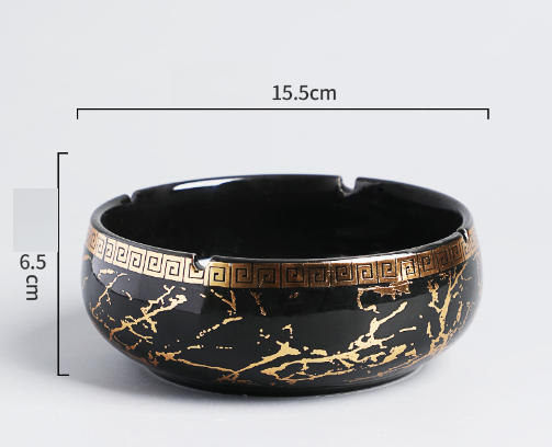 Hot ashtray (large gilt line ashtray - glossy black)