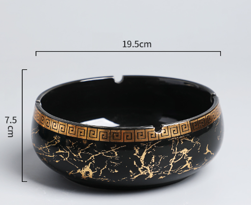 Hot ashtray (extra large gilt line ashtray - glossy black)