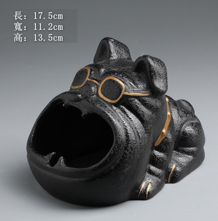 Hot push ashtray (big mouth bulldog--ashtray (black))