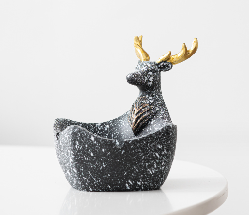 Hot-recommended resin ashtray home furnishings (Nordic elk ashtray---grey white)