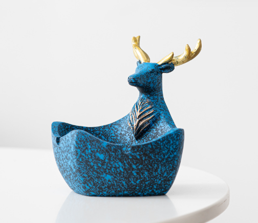 Hot-recommended resin ashtray home furnishings (Nordic elk ashtray---dark blue)