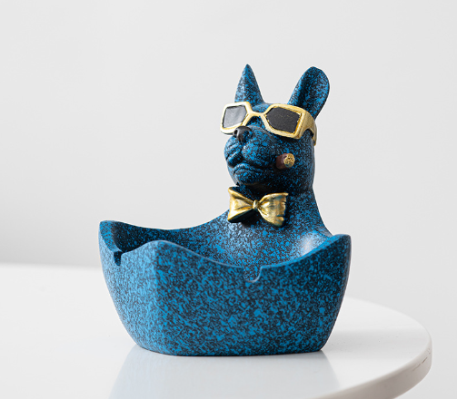 Hot-recommended resin ashtray home furnishings (Kukugou ashtray---dark blue)