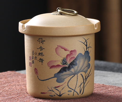 熱推煙灰缸（原陶帶蓋煙灰缸---荷香蝶舞）