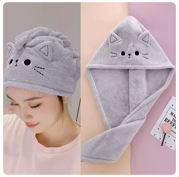 Hot push drying hair cap (light gray)