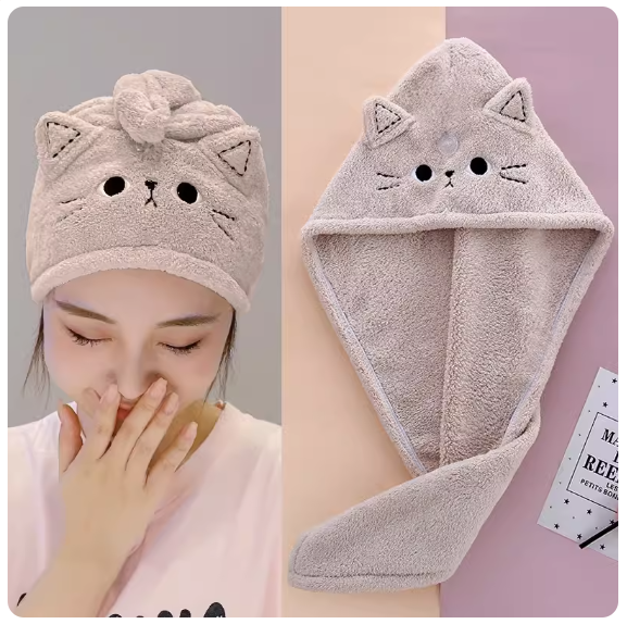 Hot Push Quick Drying Hair Cap (Light Coffee)