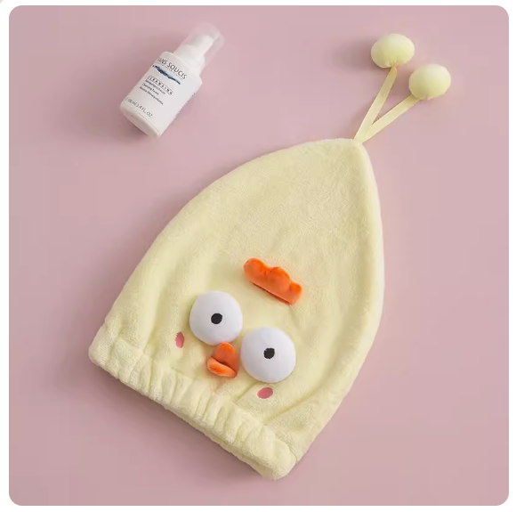 Popular children's hair drying cap (bright yellow)