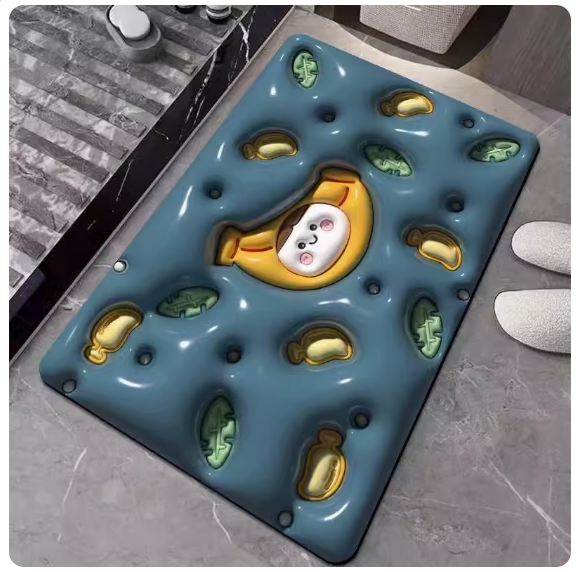 Popular bathroom water-absorbent non-slip floor mat (Blue Jiaojiao [diatom mud]) [Size: 50x80cm]