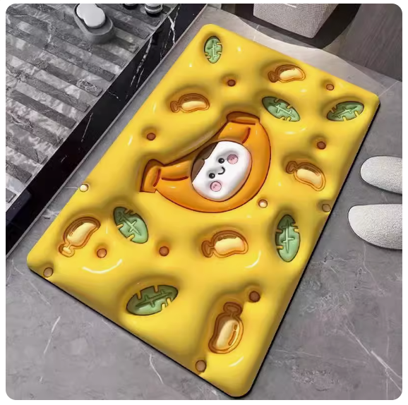Popular bathroom water-absorbent non-slip floor mat (Yellow Jiaojiao [diatom mud]) [Size: 50x80cm]