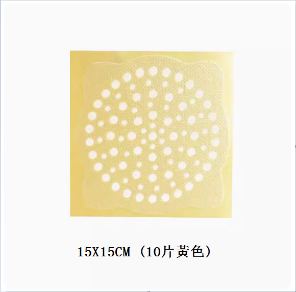 Hot style [10 pieces] disposable floor drain filter (15X15CM [encrypted and strong adhesive] yellow)