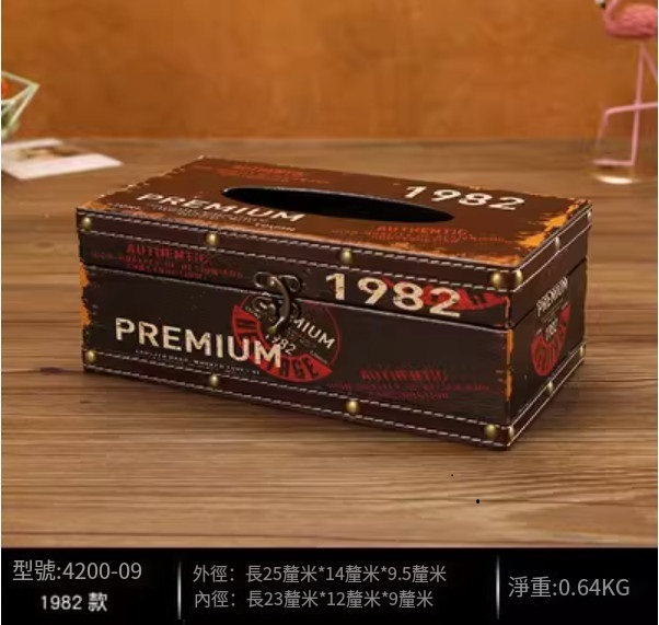 爆款美式復古紙巾盒（軍綠色長-1982款）