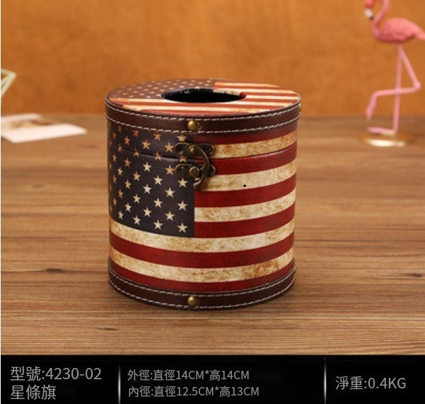 爆款美式復古紙巾盒（星條旗款）