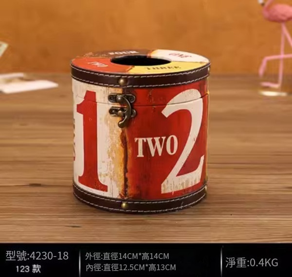 爆款美式復古紙巾盒（圓123款）