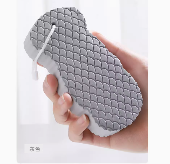 新款兒童海綿搓澡巾(灰色【3D立體搓澡海綿】)