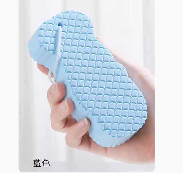 新款兒童海綿搓澡巾(藍色【3D立體搓澡海綿】)