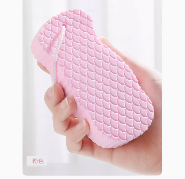 新款兒童海綿搓澡巾(粉色【3D立體搓澡海綿】)