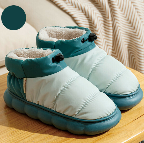 Hot recommended waterproof thick soft sole cotton slippers (green) [size 36-41] [contact customer service after placing the order to confirm the delivery size]