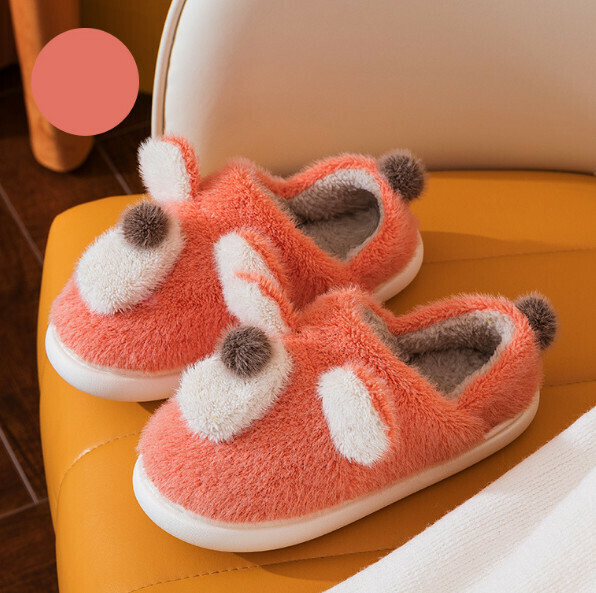 Hot recommended warm non-slip bag and cotton slippers (watermelon red) [size 36-41] [contact customer service after placing the order to confirm the delivery size]