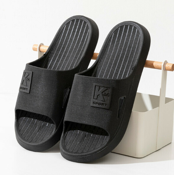 Hotly recommended non-slip thick-soled sandals (black - letter style) [size 40-45] [contact customer service after placing the order to confirm the delivery size]