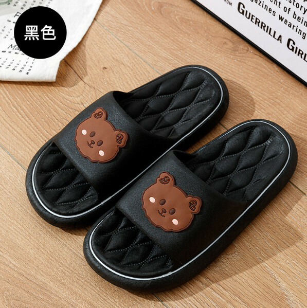 Hotly recommended home thick soft-soled slippers (black) [size 42-45] [contact customer service after placing the order to confirm the delivery size]