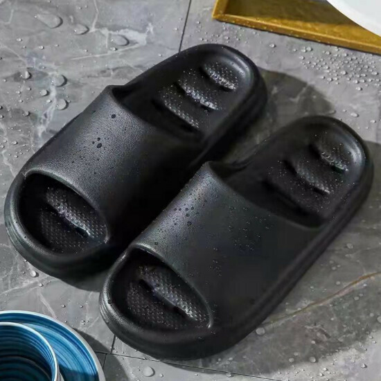 Hotly recommended bathroom soft-soled slippers (size 40-45 [black]-3022) [please contact customer service to confirm the delivery size after placing the order]