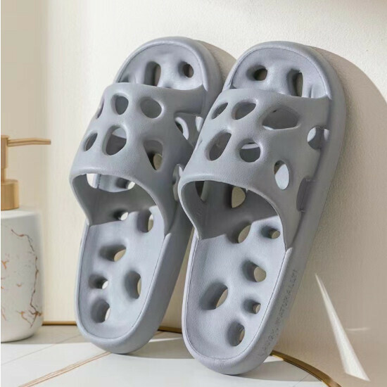 Hot recommended bathroom soft-soled slippers (size 40-45 [grey] - leaking) [please contact customer service to confirm the delivery size after placing the order]