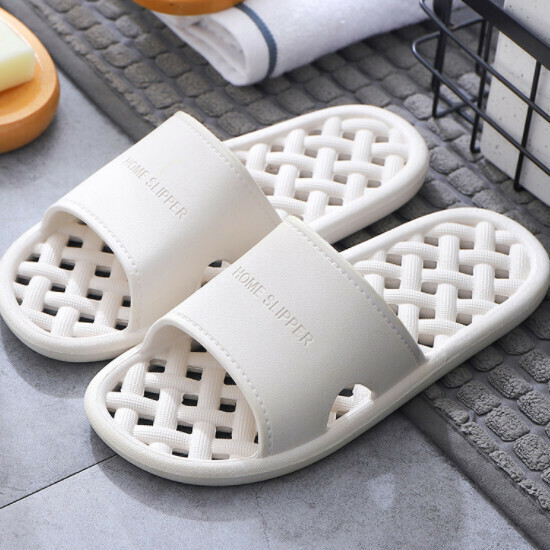 Hotly recommended bathroom soft-soled slippers (size 40-45 [white]-809) [please contact customer service to confirm the delivery size after placing the order]