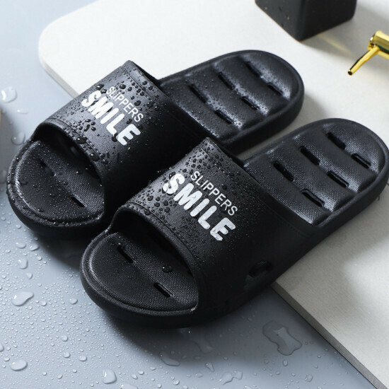 Hot Recommendation [2 Pairs] Bathroom Leakage Soft Soled Slippers (36-41 Sizes [Black]-808) [Please contact customer service to confirm the delivery size after placing the order]