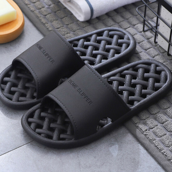 Hotly recommended bathroom soft-soled slippers (size 40-45 [black]-809) [please contact customer service to confirm the delivery size after placing the order]