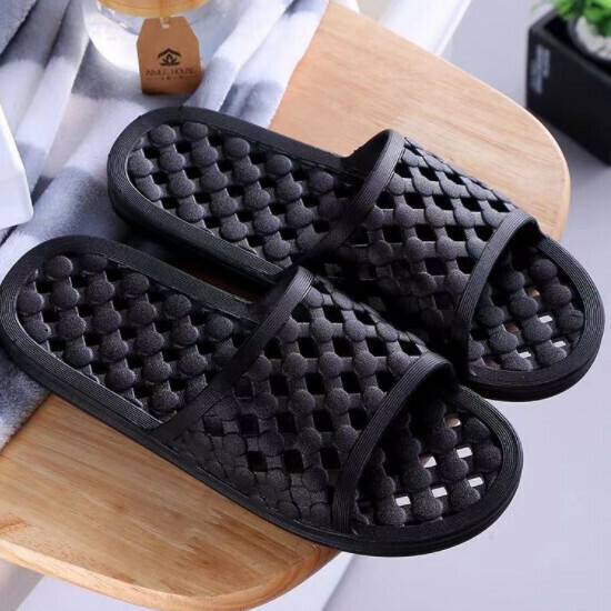 Hot recommended bathroom soft-soled slippers (size 36-45 [black]-9021) [please contact customer service to confirm the delivery size after placing the order]
