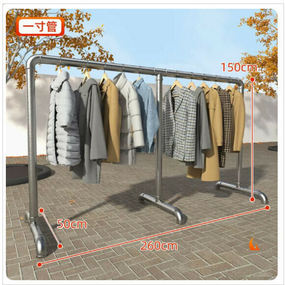 Hotly recommended multi-functional clothes drying rack, coat rack, simple hanging wardrobe, clothes drying rack [balcony style [extra thick 32 tubes] 2.6 meters long and 1.5 meters high] Size: [Large]