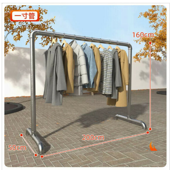 Hotly recommended multi-functional clothes drying rack, coat rack, simple hanging wardrobe, clothes drying rack [balcony style [extra thick 32 tubes] 2 meters long and 1.6 meters high] Size: [Large]