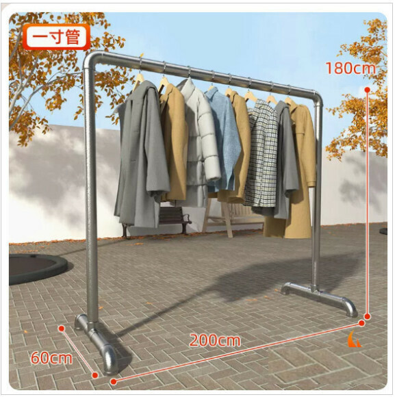 Hotly recommended multi-functional clothes drying rack, coat rack, simple hanging wardrobe, clothes drying rack [balcony style [extra thick 32 tubes] 2 meters long and 1.8 meters high] Size: [Large]