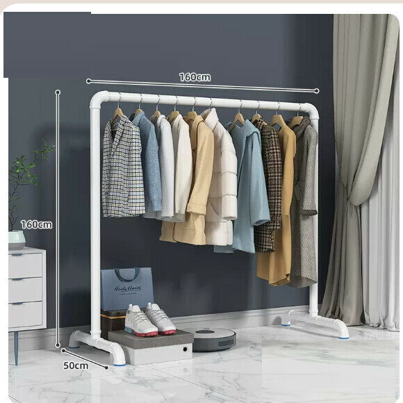 Hotly recommended multi-functional clothes drying rack, coat rack, simple hanging wardrobe, clothes drying rack [extra thick 6 minutes 25 tubes] - 1.6 meters long + 1.6 meters high - white] [size: (large)]