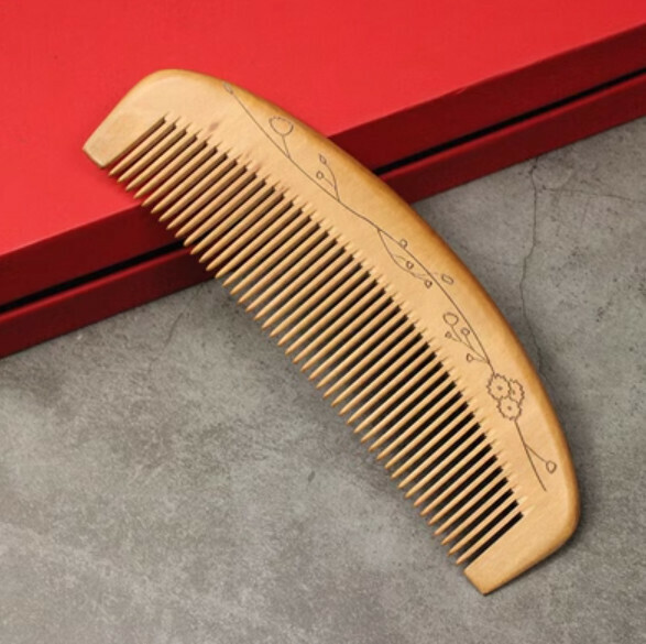 Hot push wooden comb [peachwood comb 17cm]