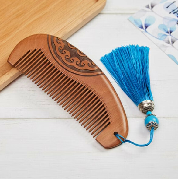 Hot Push Wooden Comb [Blue Little Moon Comb]