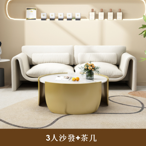 Hot Recommendation [3-Person Sofa + Coffee Table] Lise Velvet Sofa Combination