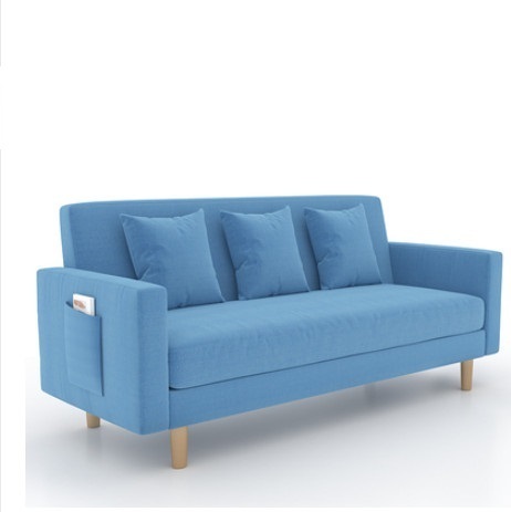 Hot recommendation sofa small apartment three-person sofa (sea blue) (extended three-person)
