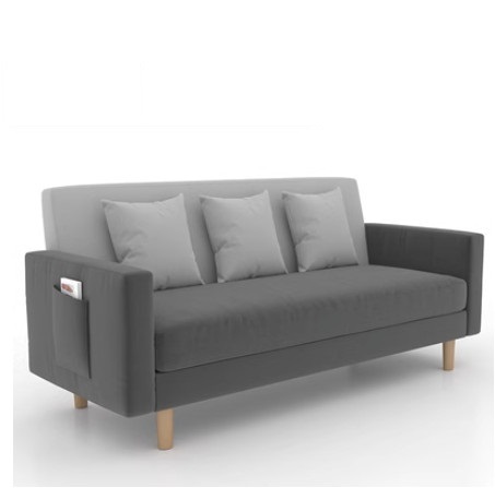 Hot recommendation sofa small apartment three-person sofa (dark gray + light gray) (enlarged three-person)