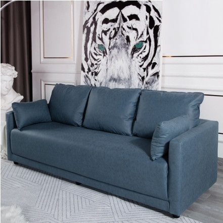 Hotly recommended light luxury simple three-person simple small apartment sofa (peacock blue-technical cloth) (three people)