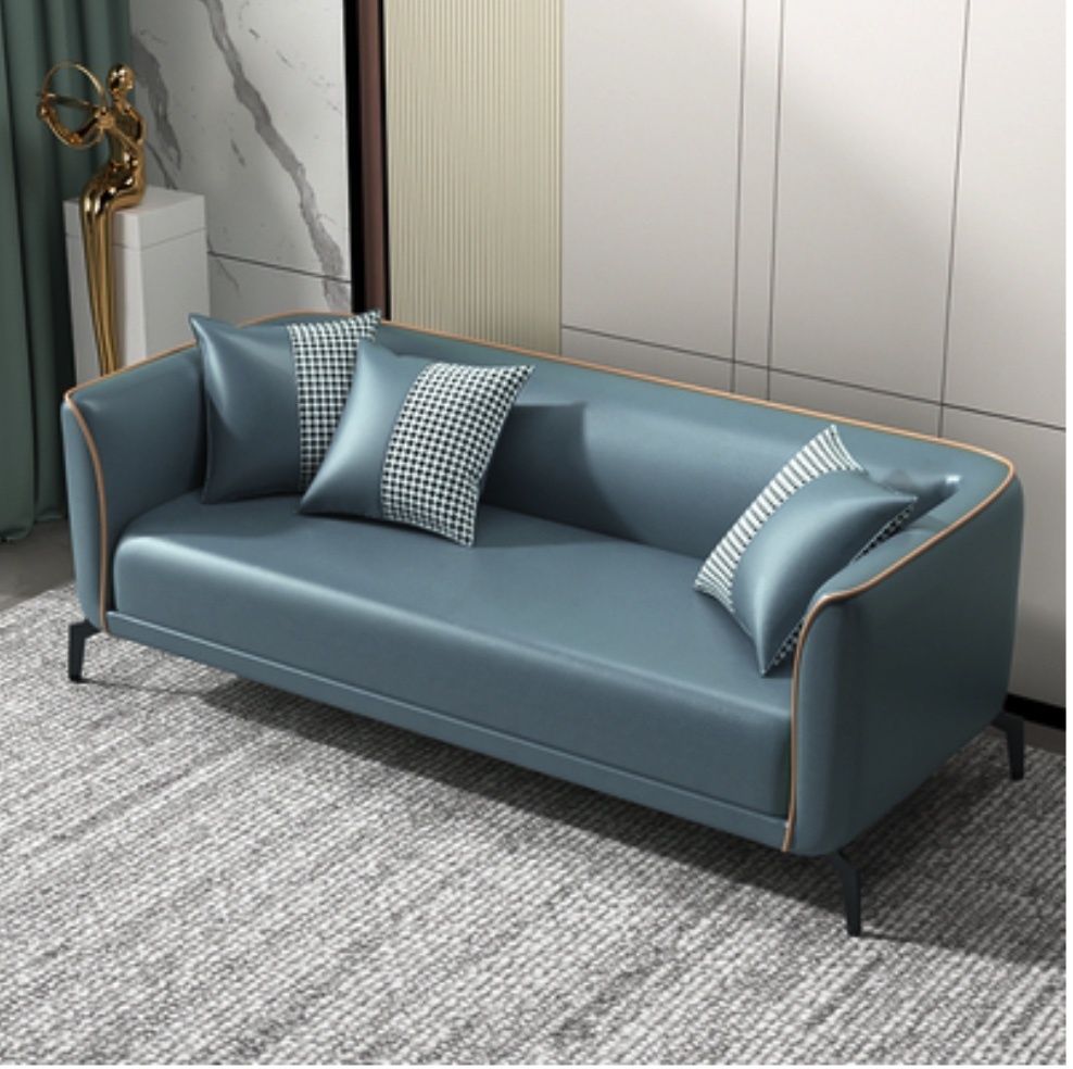 Hot recommendation of light luxury and simple three-person simple small apartment sofa (haze blue) (enlarged three-person 182cm 2 pillows)