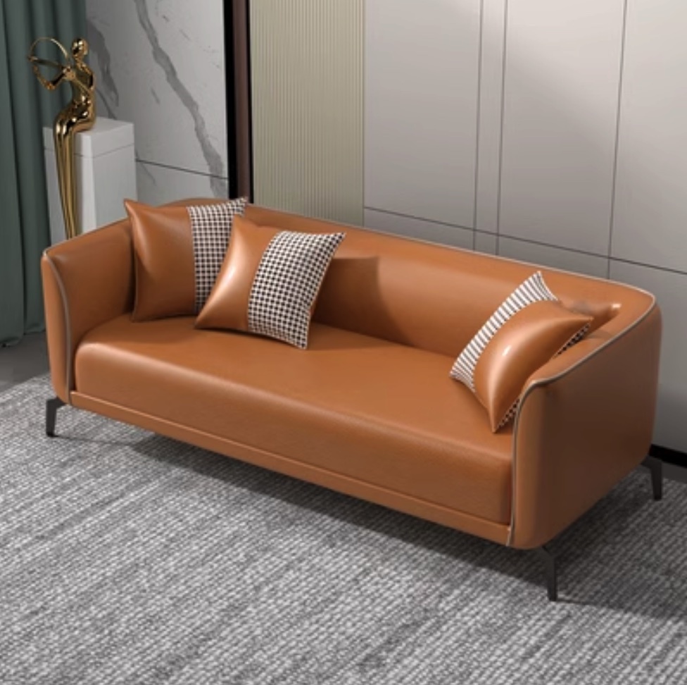 Hotly recommended light luxury simple three-person simple small apartment sofa (amber willow) (enlarged three-person 182cm 2 pillows)