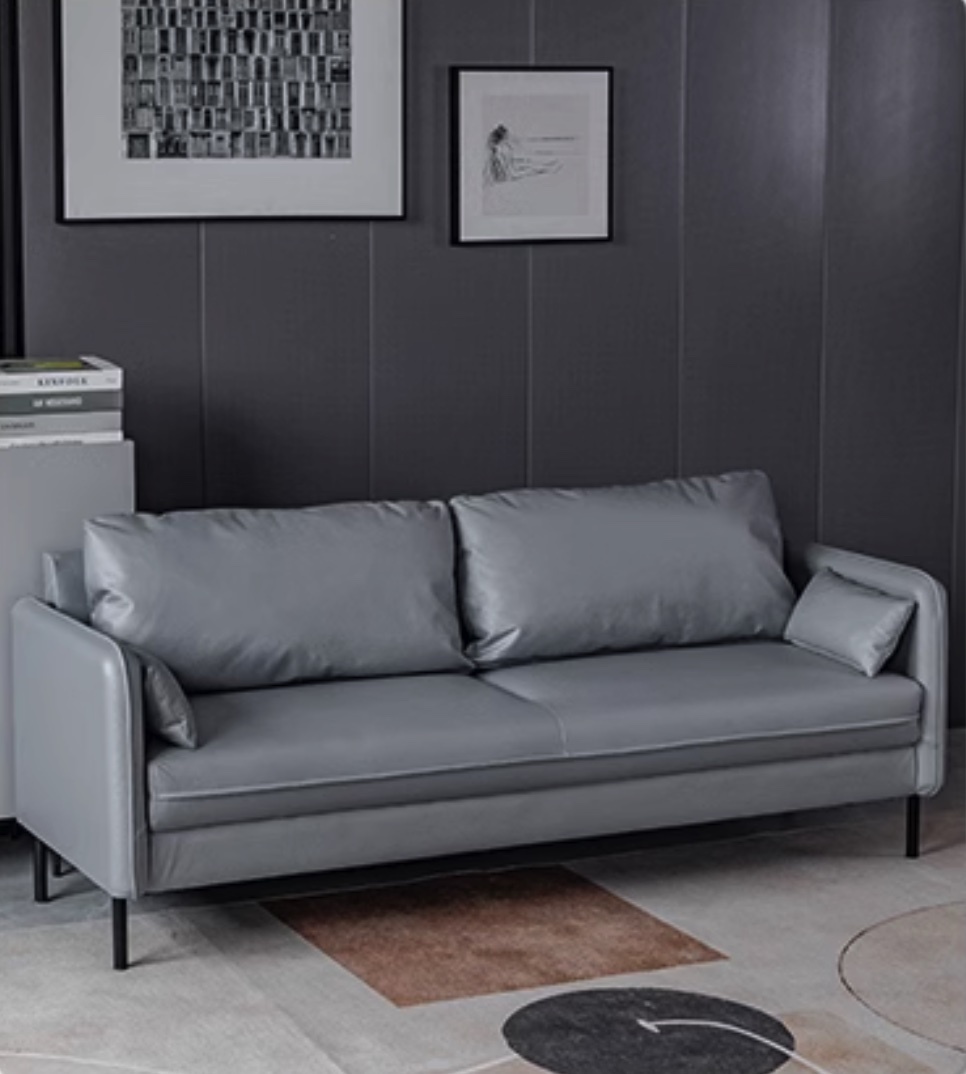 Hot recommendation for small apartment technology fabric three-seat sofa (light gray) (three-person, 146cm, 2 pillows)