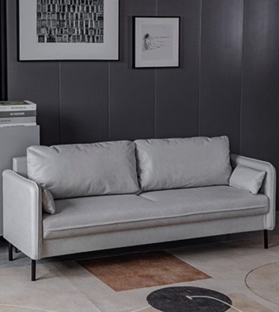 Hot recommendation for small apartment technology fabric three-person sofa (off-white) (extended three-person 180cm 2 pillows)