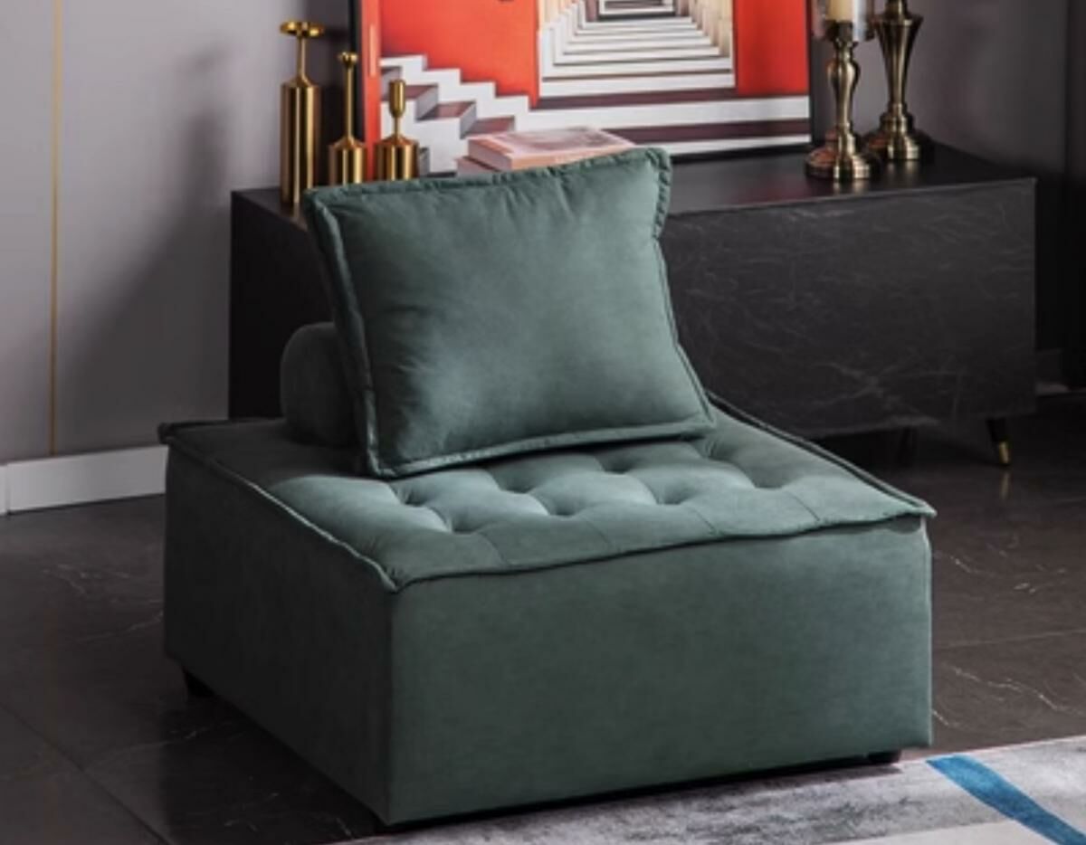 Hot recommended lazy square modular sofa no-wash (dark green-technical cloth)