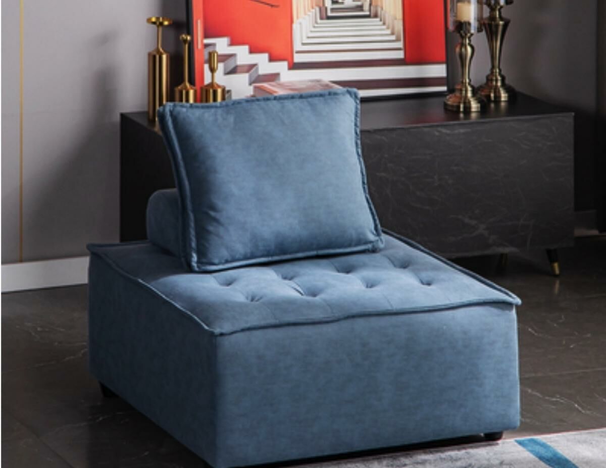Hot recommended lazy square modular sofa no-wash (peacock blue-technical cloth)