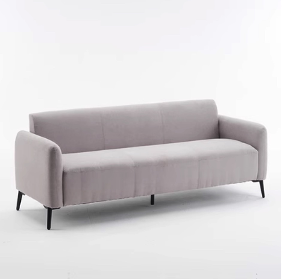 Hotly recommended snowflake velvet three-person small sofa (light gray) (snowflake velvet-latex model plus three persons)